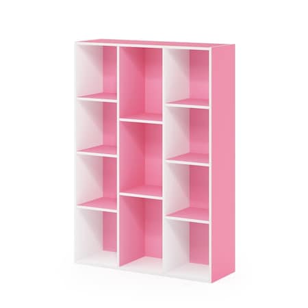 Furinno 11-Cube Reversible Open Shelf Bookcase White & Pink 11107WHPI
